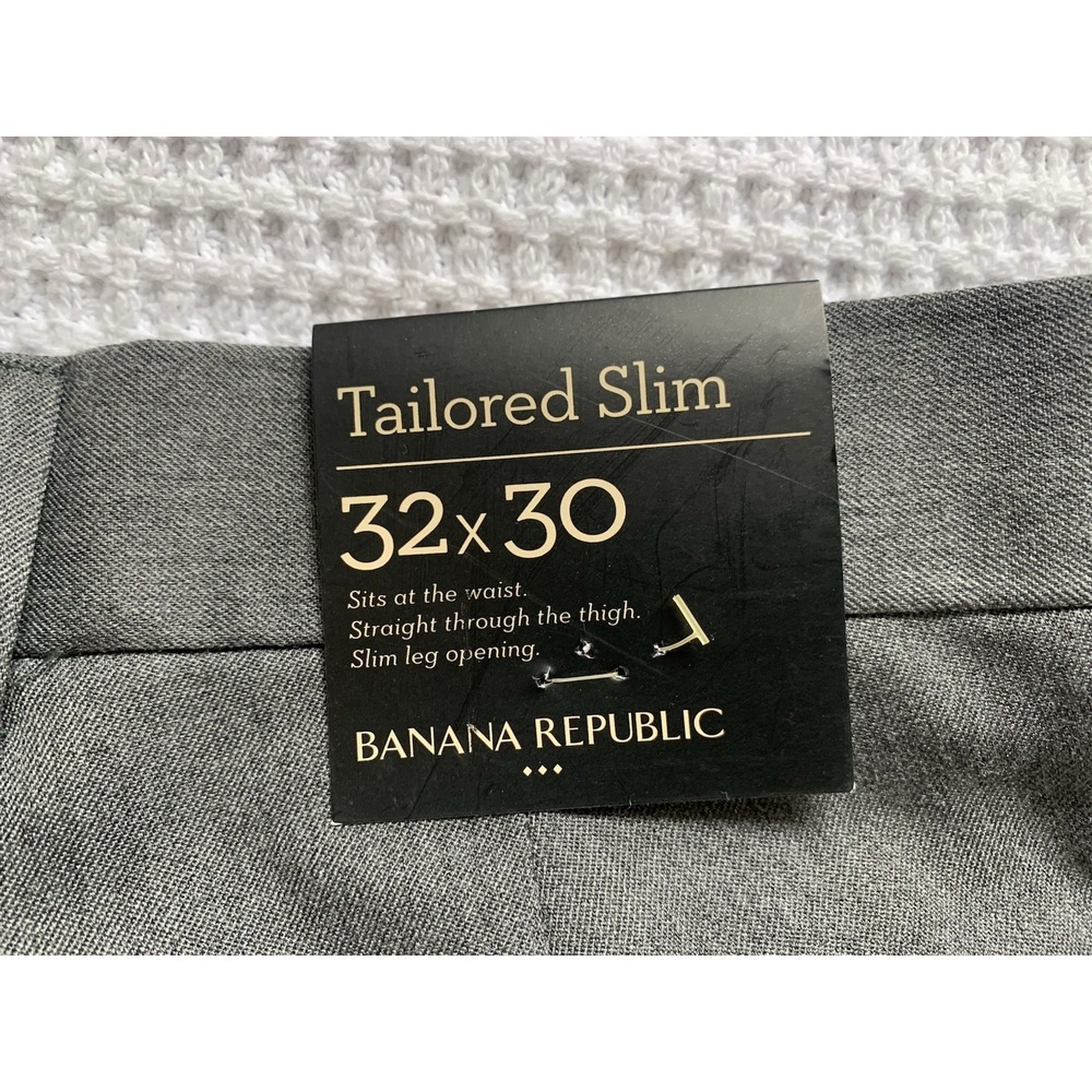 Banana Republic 32X30‎  Tailored Slim Fit Grey Pant NWT - Picture 7 of 11